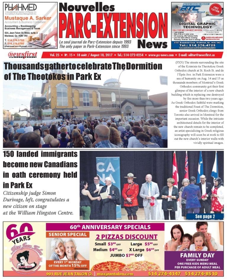 Front page image of the Parc-Extension News Volume 25-15