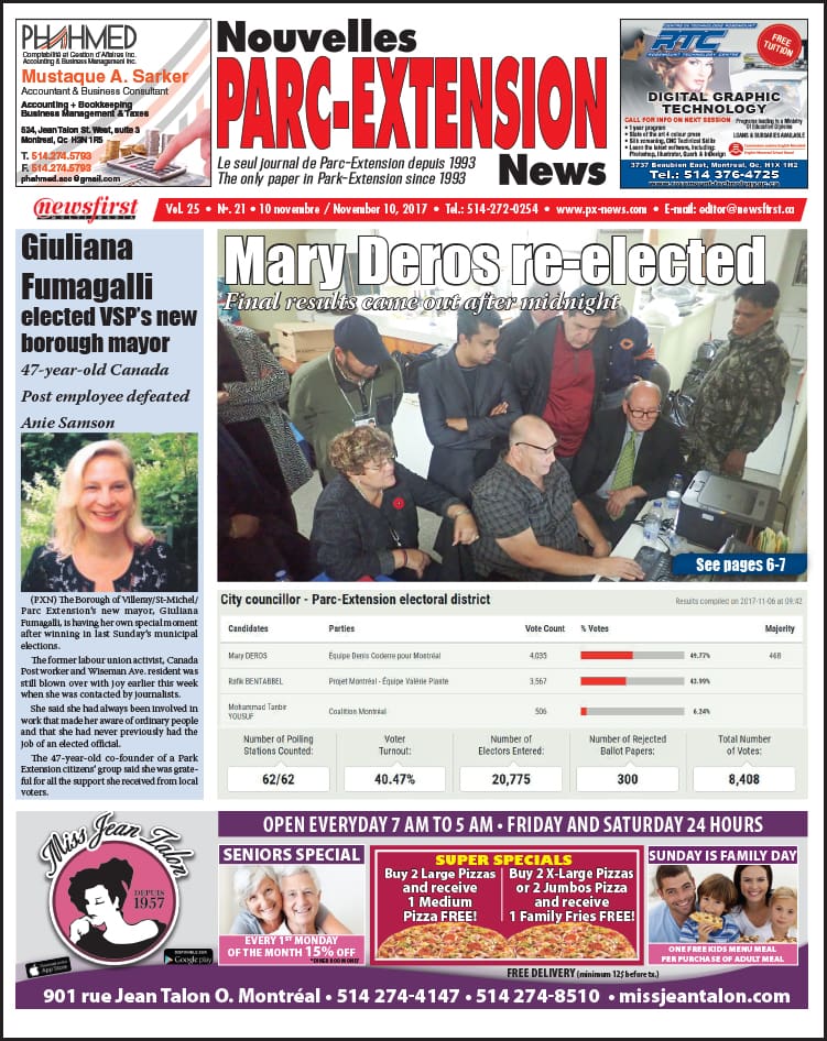 Front Page Image of the Parc Extension News