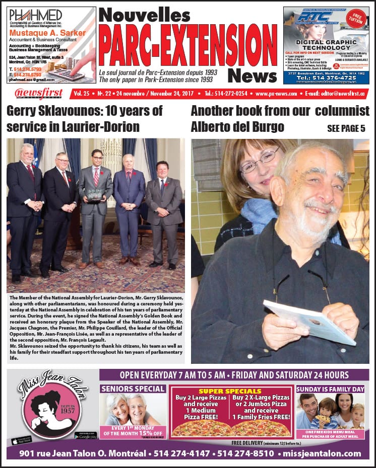 Front Page Image of the Parc Extension News