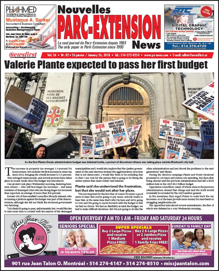 Front Page Image of the Parc Extension News