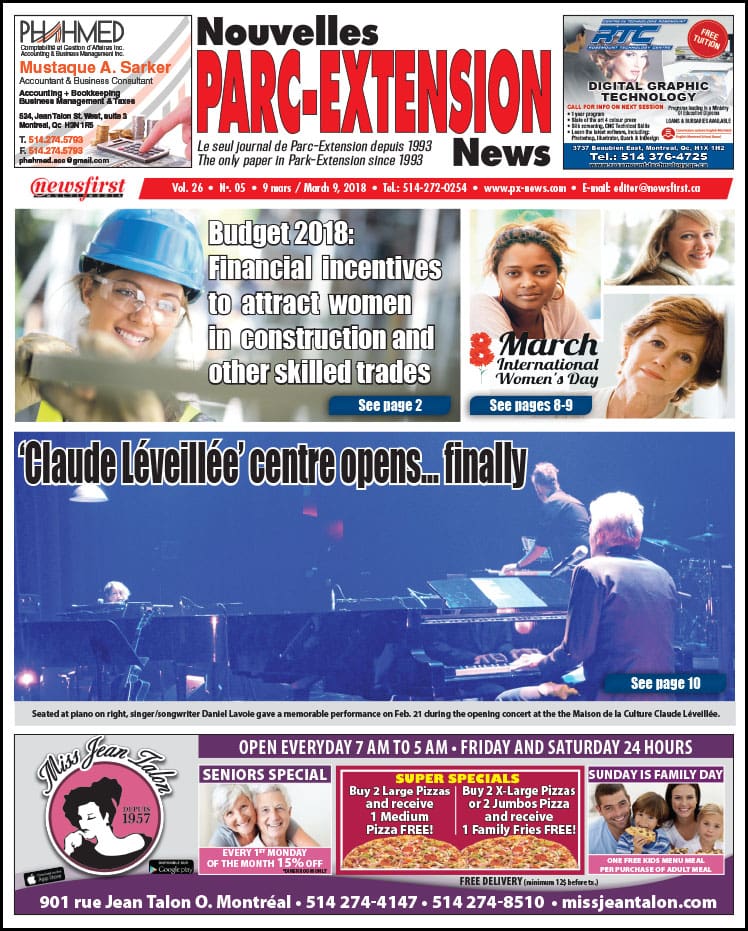 Front Page Image of the Parc Extension News