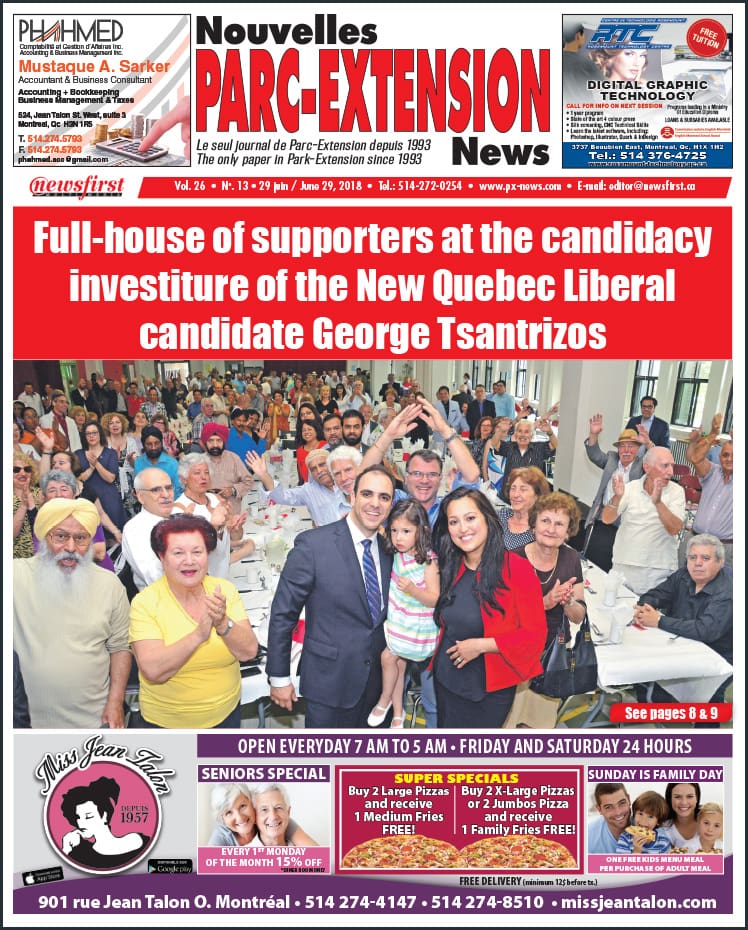 Front Page Image of the Parc Extension News 26-13