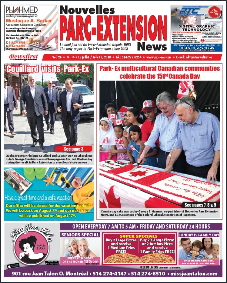Front Page Image of the Parc Extension News 26-14