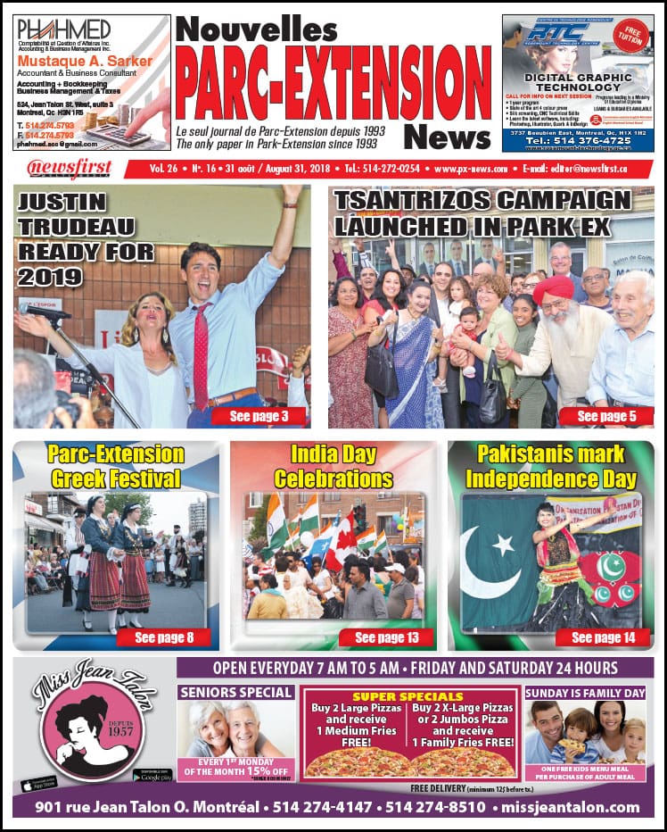 Front Page Image of the Parc Extension News 26-16