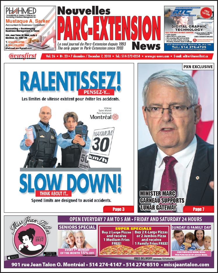 Front Page Image of the Parc Extension News 26-23.