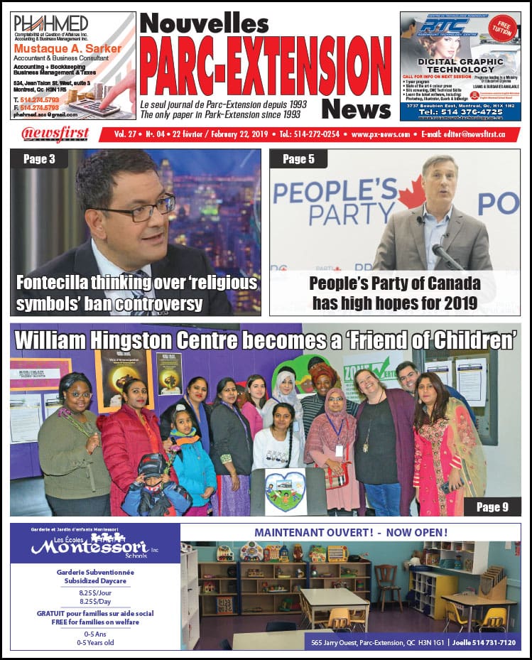 Front Page Image of the Parc Extension News 27-04.