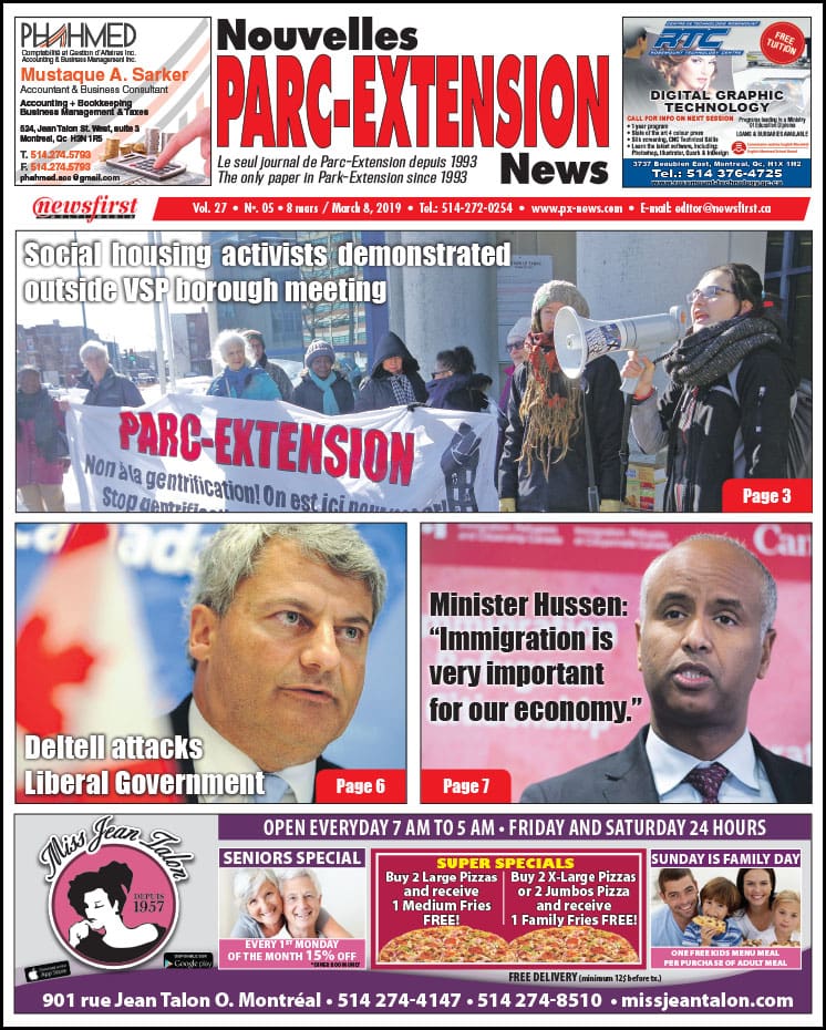 Front Page Image of the Parc Extension News 27-05.