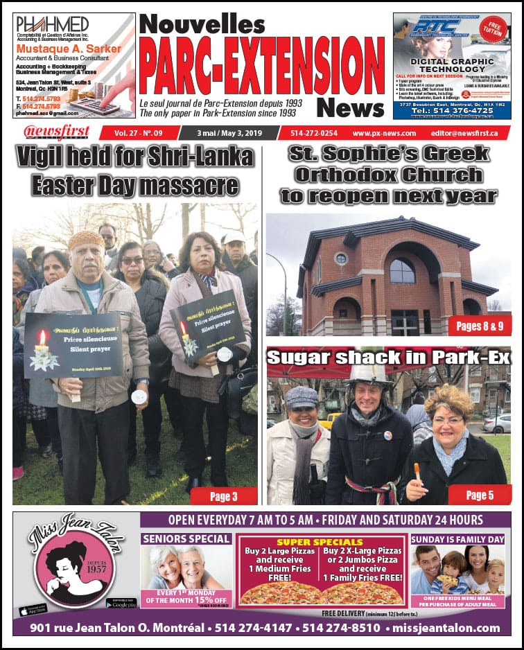 Front Page Image of the Parc Extension News 27-09.