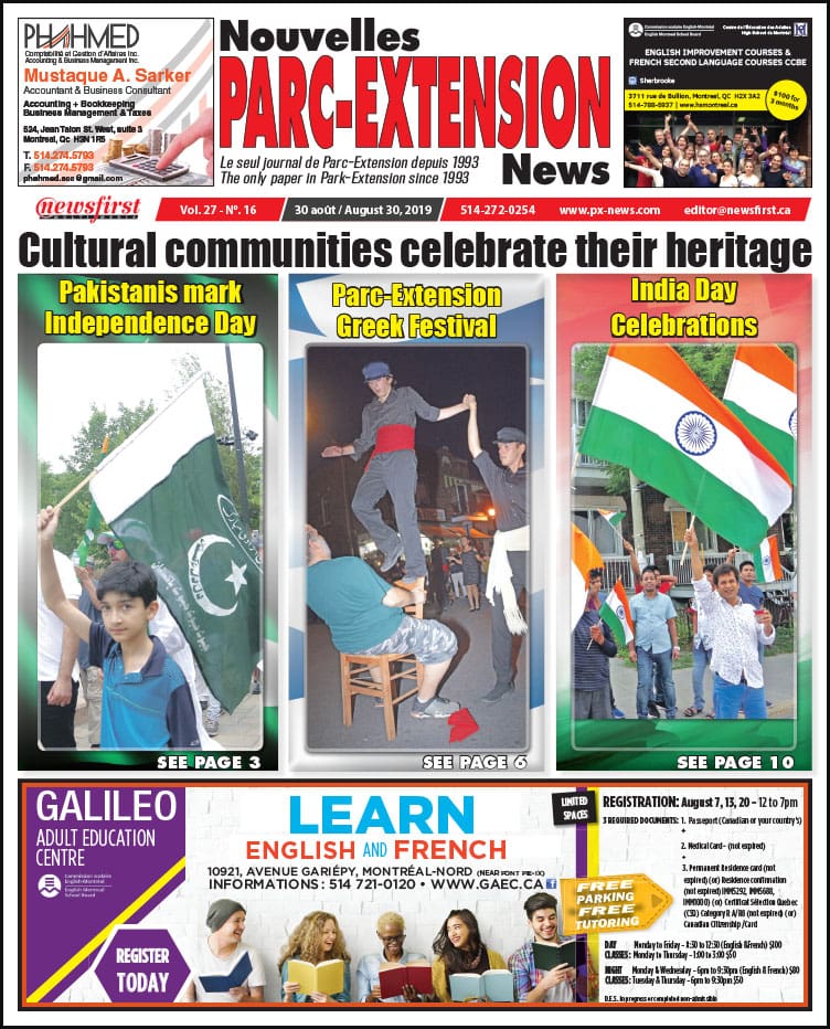 Front Page Image of the Parc Extension News 27-16
