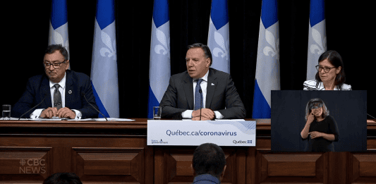 Quebec public officials provide an update on the coronavirus (COVID-19) health emergency.