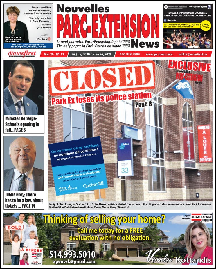 Parc-Extension News. front page image.