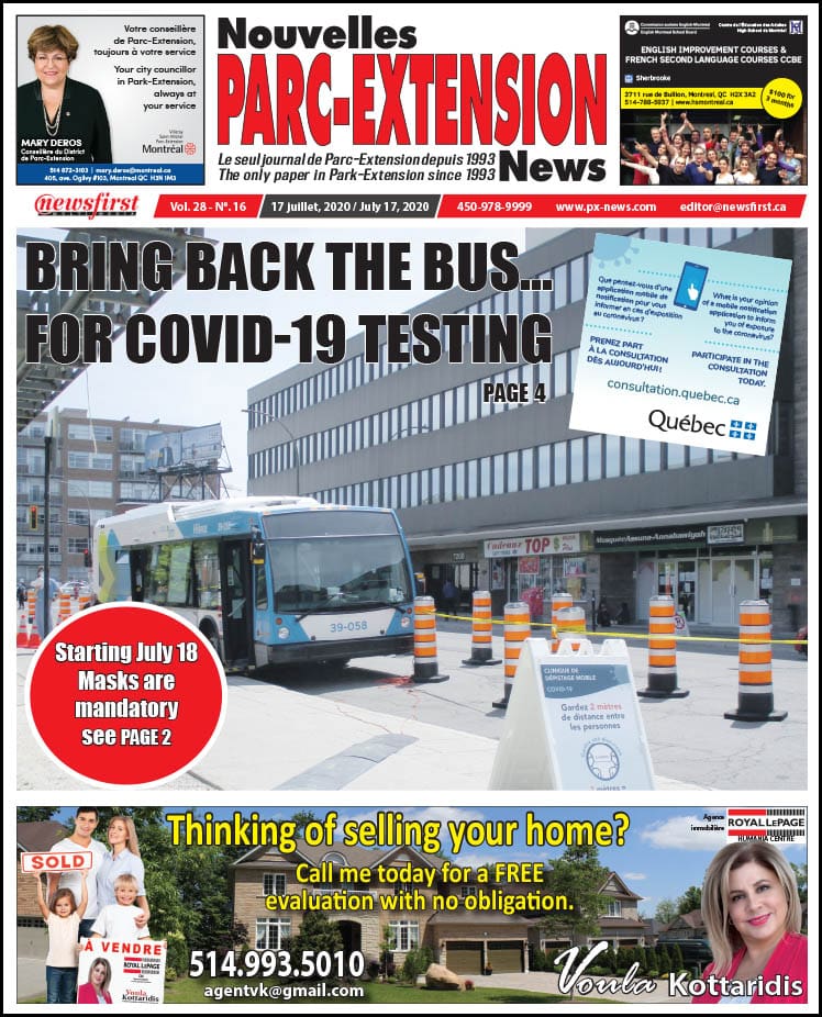 Parc-Extension News. front page image.