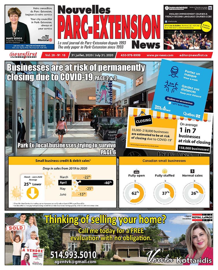 Parc-Extension News. front page image