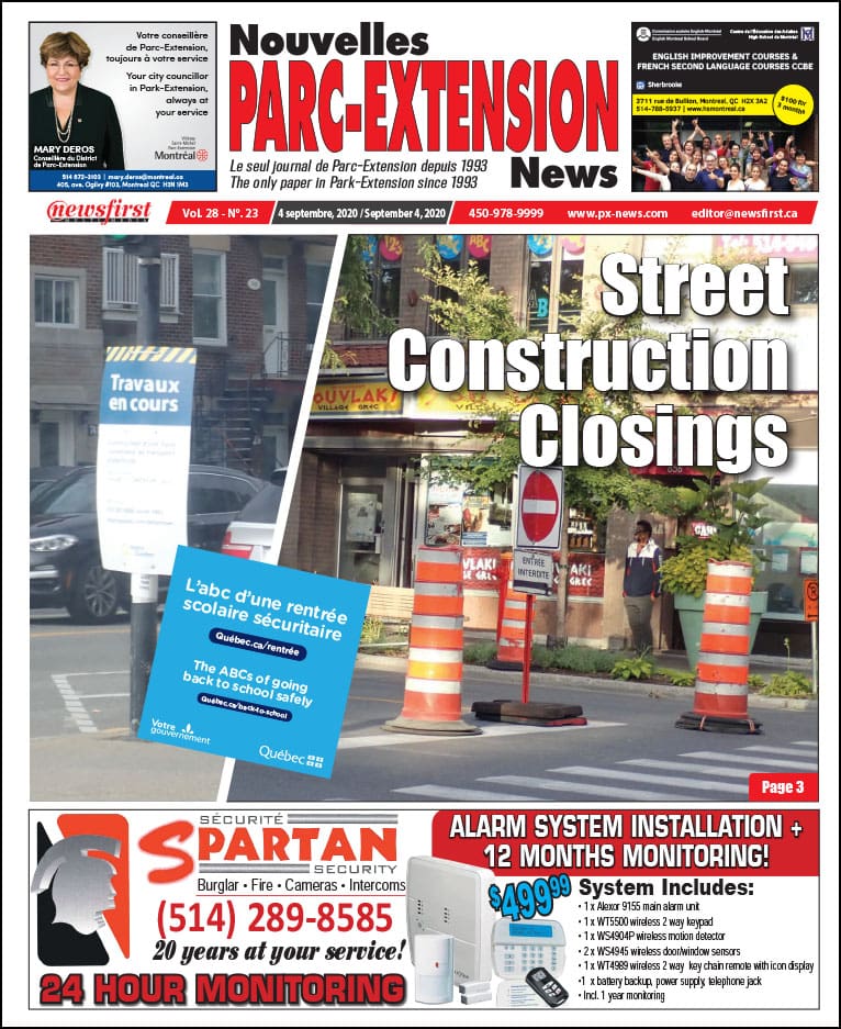 Parc-Extension News. front page image.