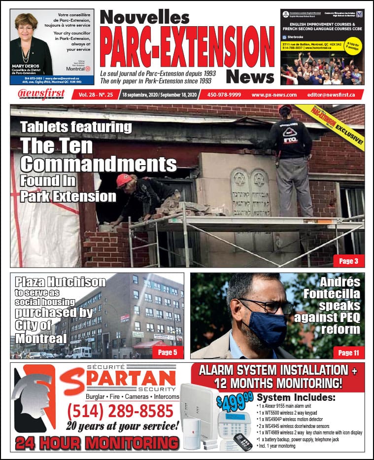 Parc-Extension News. front page image.