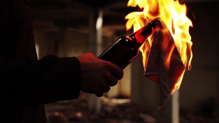 A Molotov Cocktail thrown in the wee hours in Park Ex