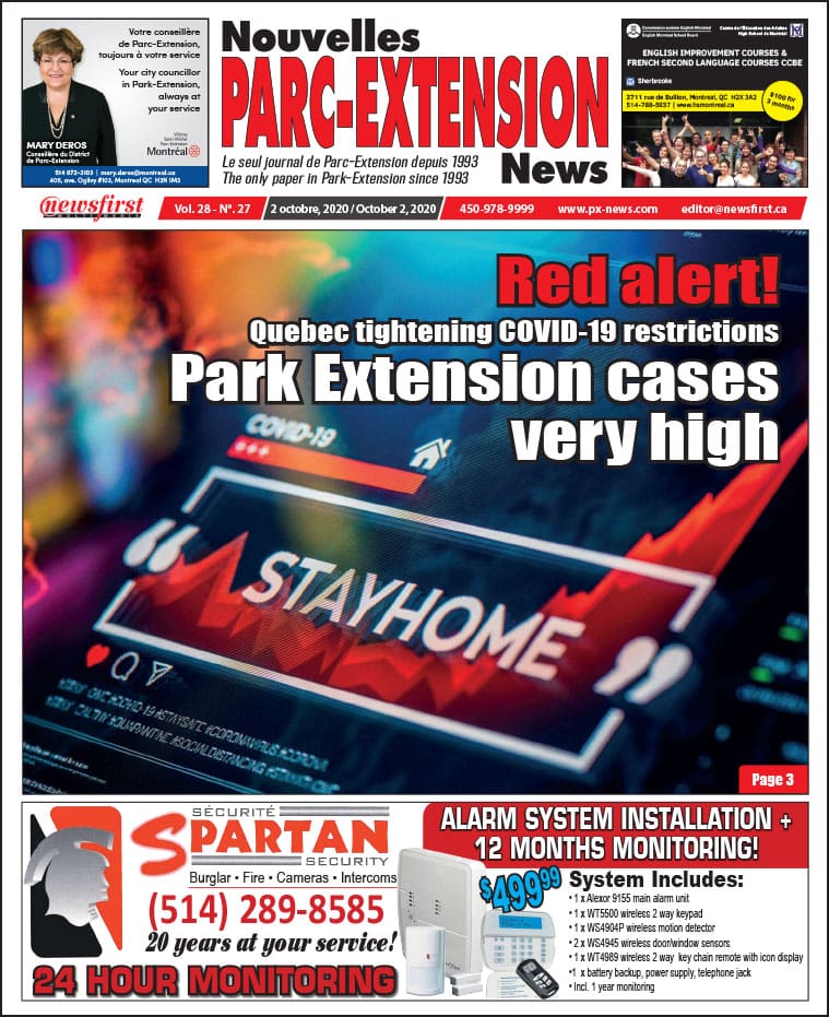 Parc-Extension News. front page image.