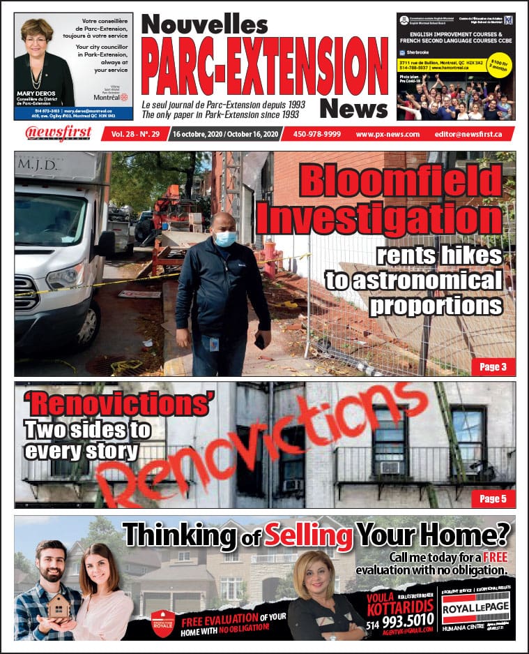Parc-Extension News. front page image.