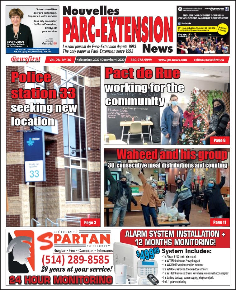 Parc-Extension News. front page image.