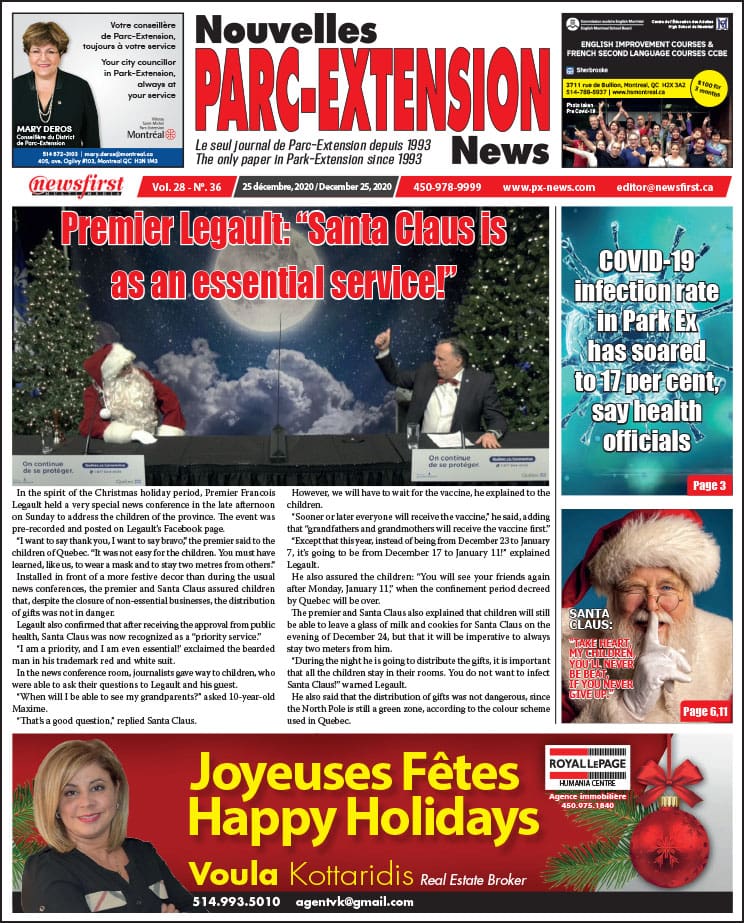 Parc-Extension News. front page image.