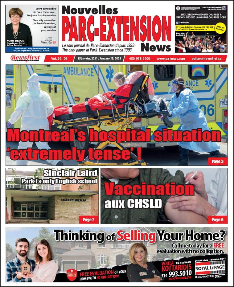 Parc-Extension News. front page image.