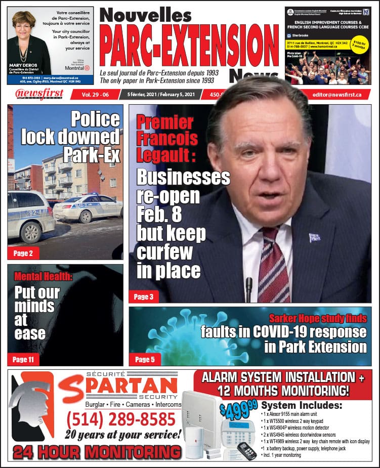 Parc-Extension News. front page image.