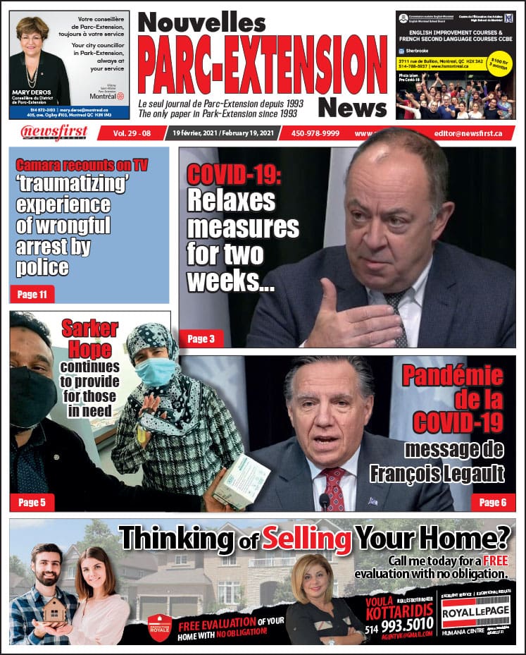 Parc-Extension News. front page image.