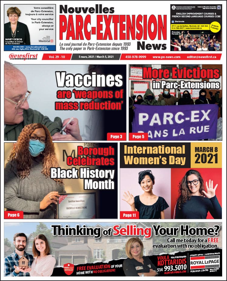 Parc-Extension News. front page image.