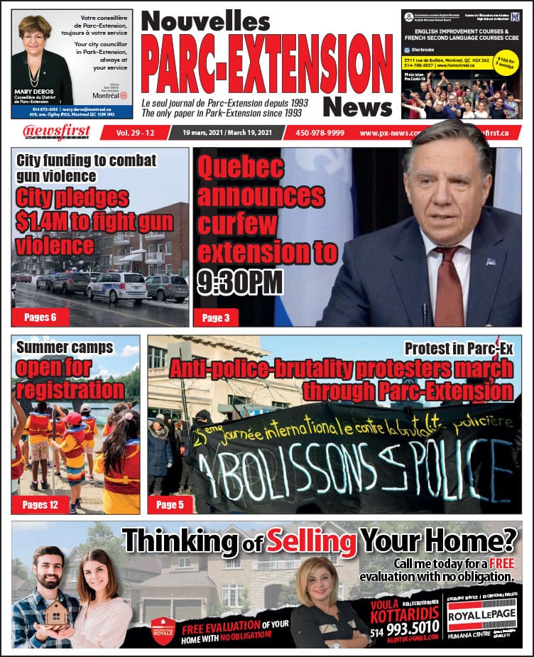 Parc-Extension News. front page image.
