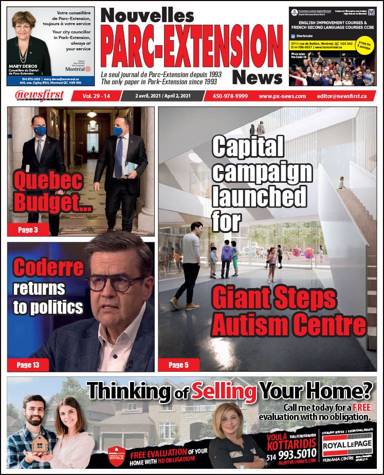 Parc-Extension News. front page image.