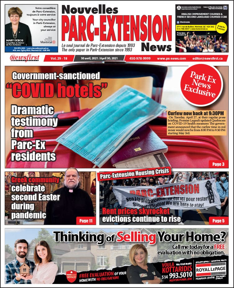Parc-Extension News. front page image.