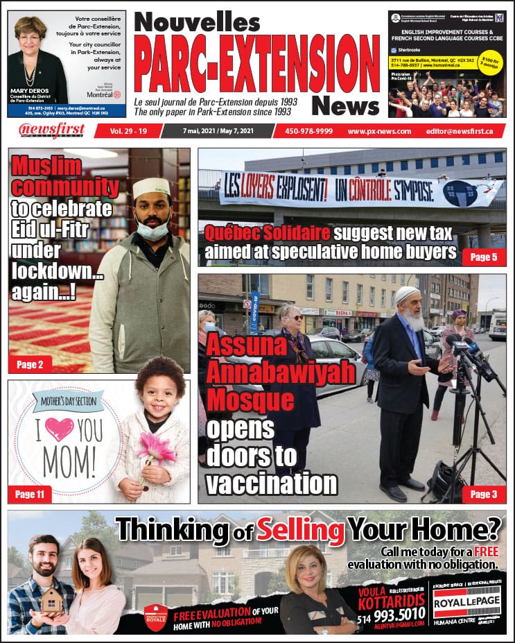 Parc-Extension News. front page image.