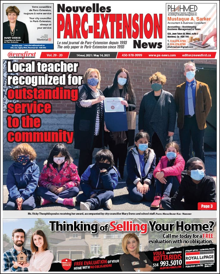 Parc-Extension News. front page image.