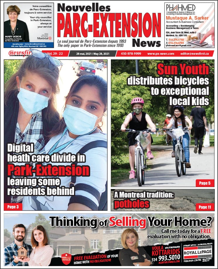 Parc-Extension News. front page image.