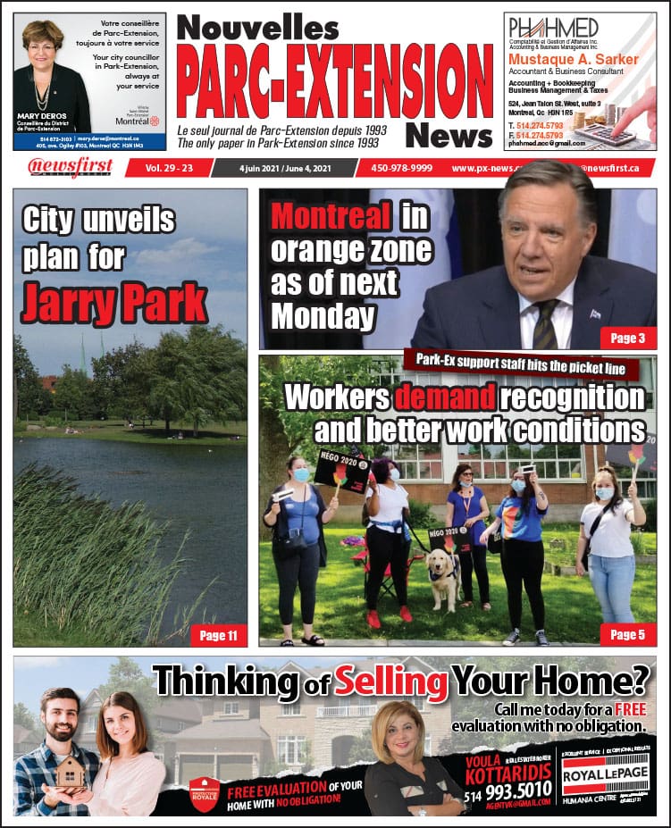 Parc-Extension News. front page image.