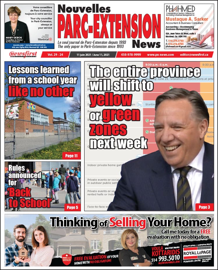 Parc-Extension News. front page image.