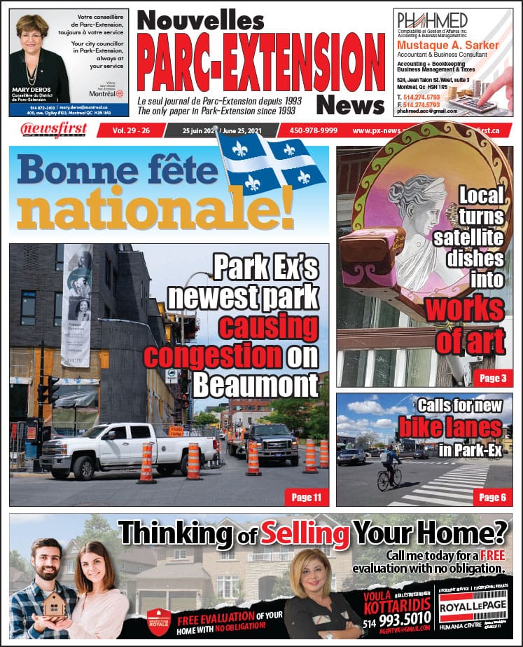 Parc-Extension News. front page image.