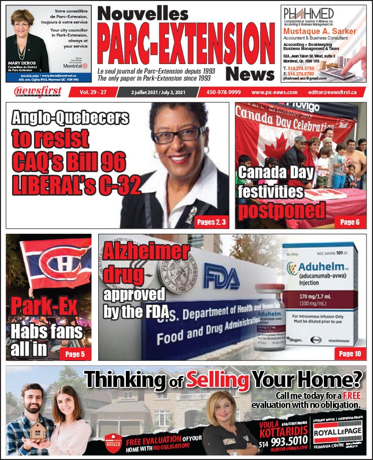 Parc-Extension News. front page image.