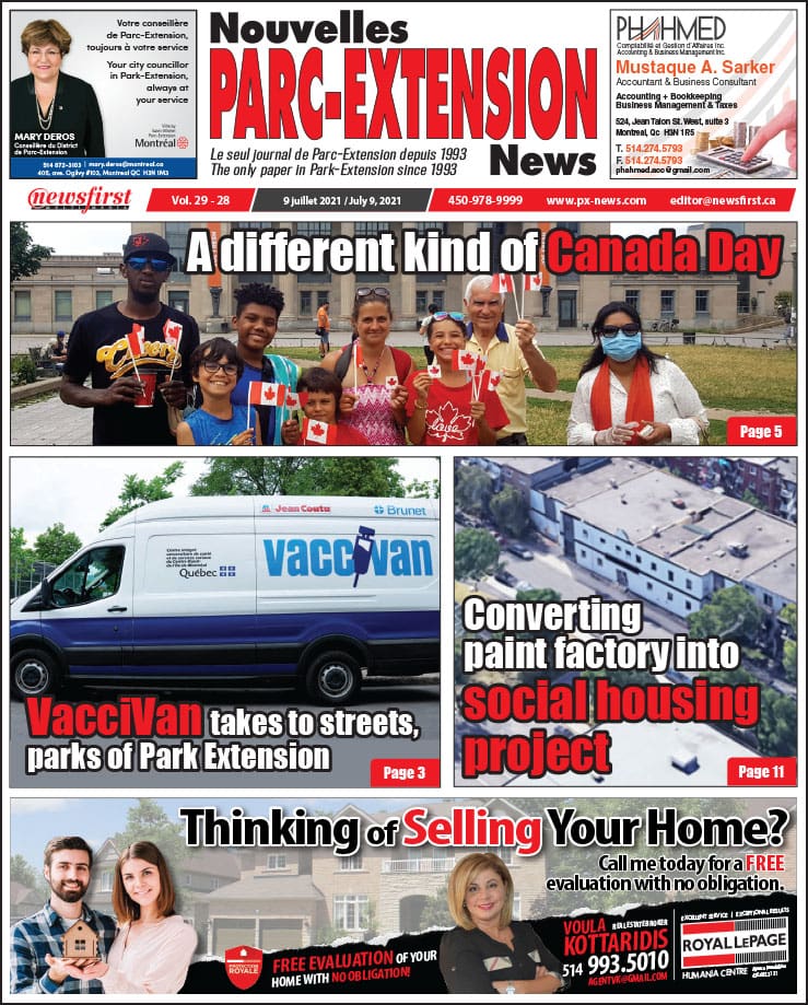 Parc-Extension News. front page image.
