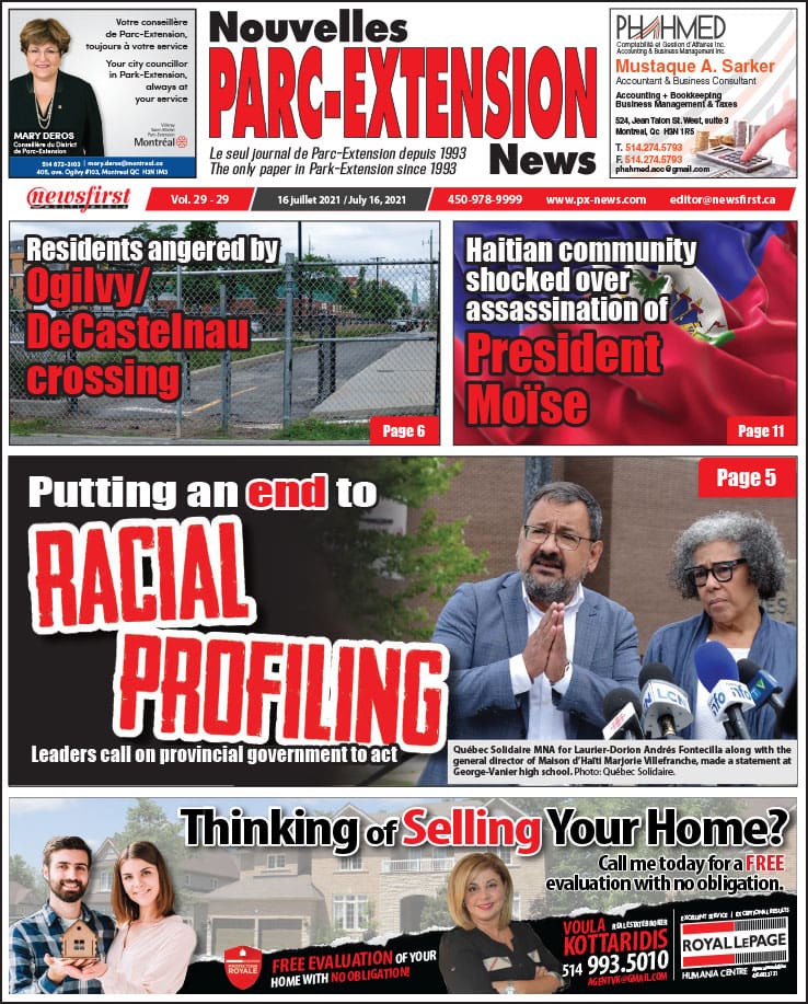 Parc-Extension News. front page image.