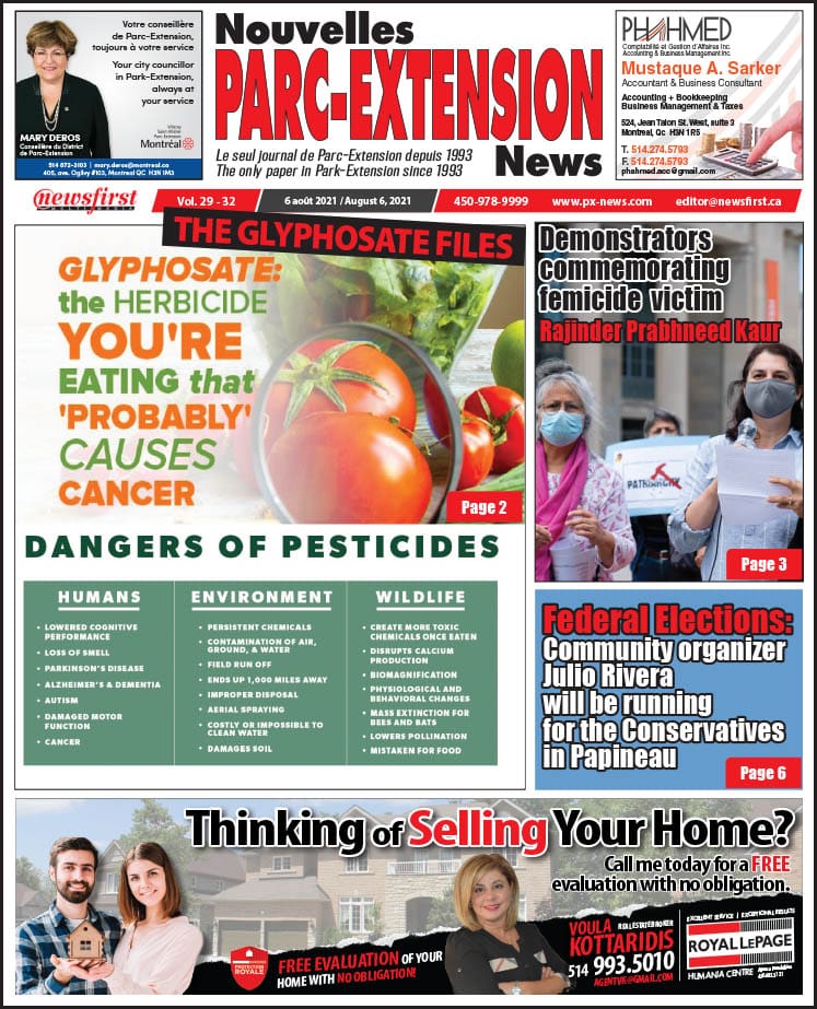 Parc-Extension News. front page image.