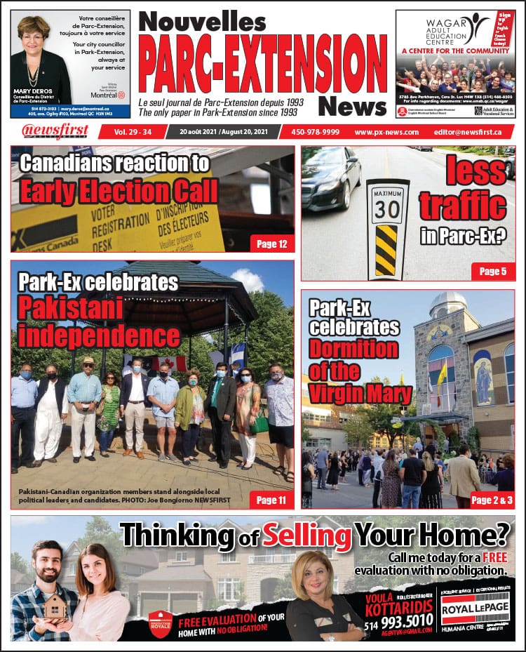 Parc-Extension News. front page image.