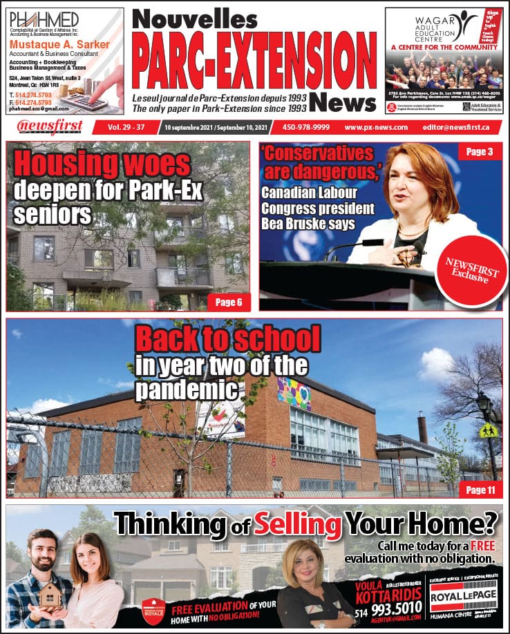 Parc-Extension News. front page image.