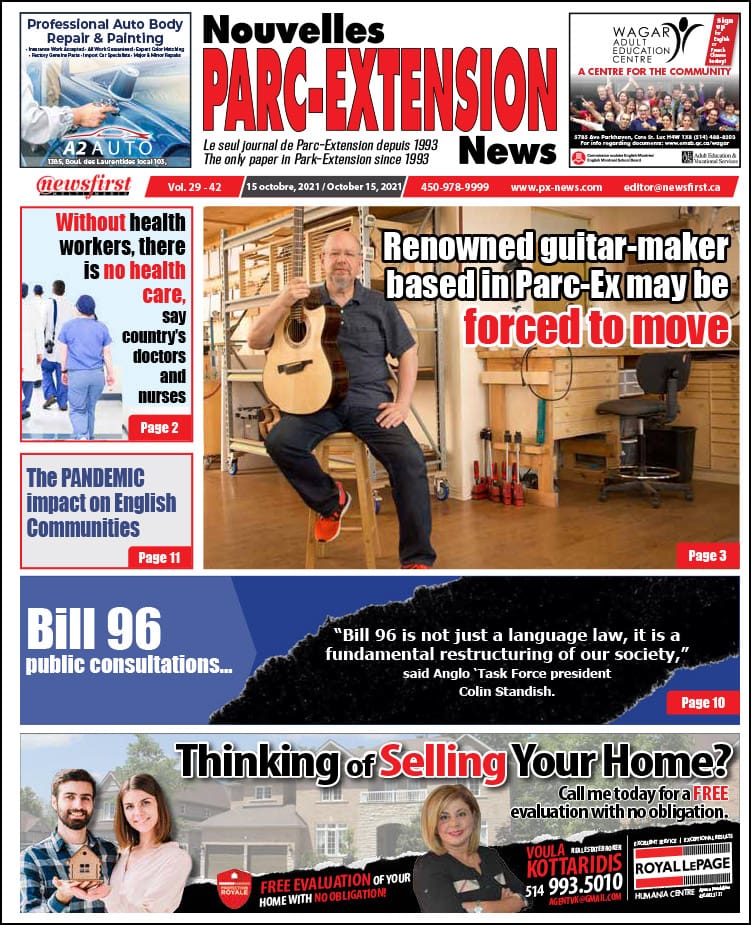 Parc-Extension News. front page image.