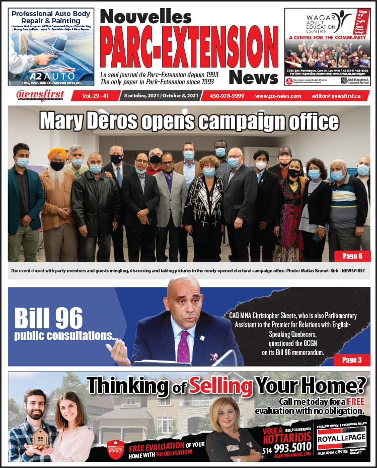 Parc-Extension News. front page image.