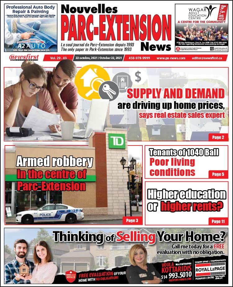 Parc-Extension News front page image.