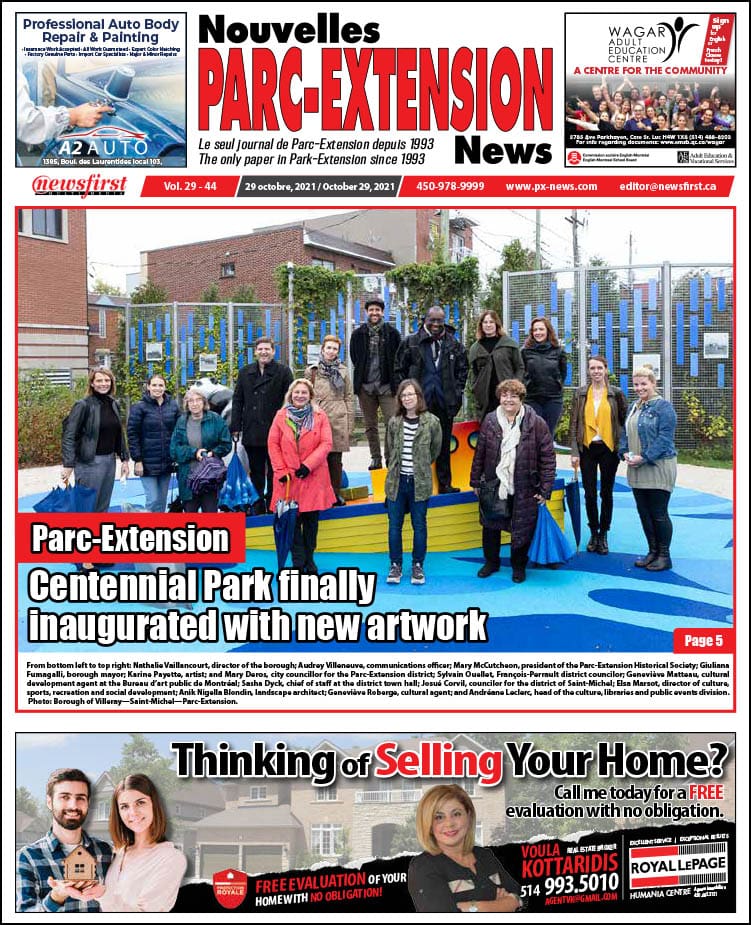 Parc-Extension News front page image.