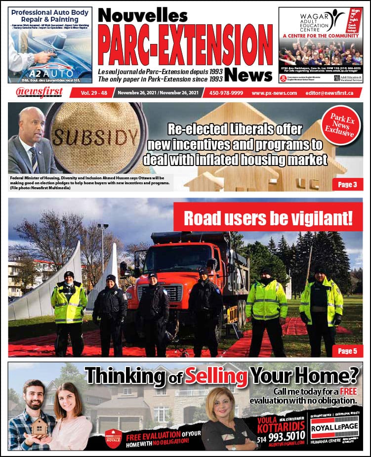 Parc-Extension News front page image.