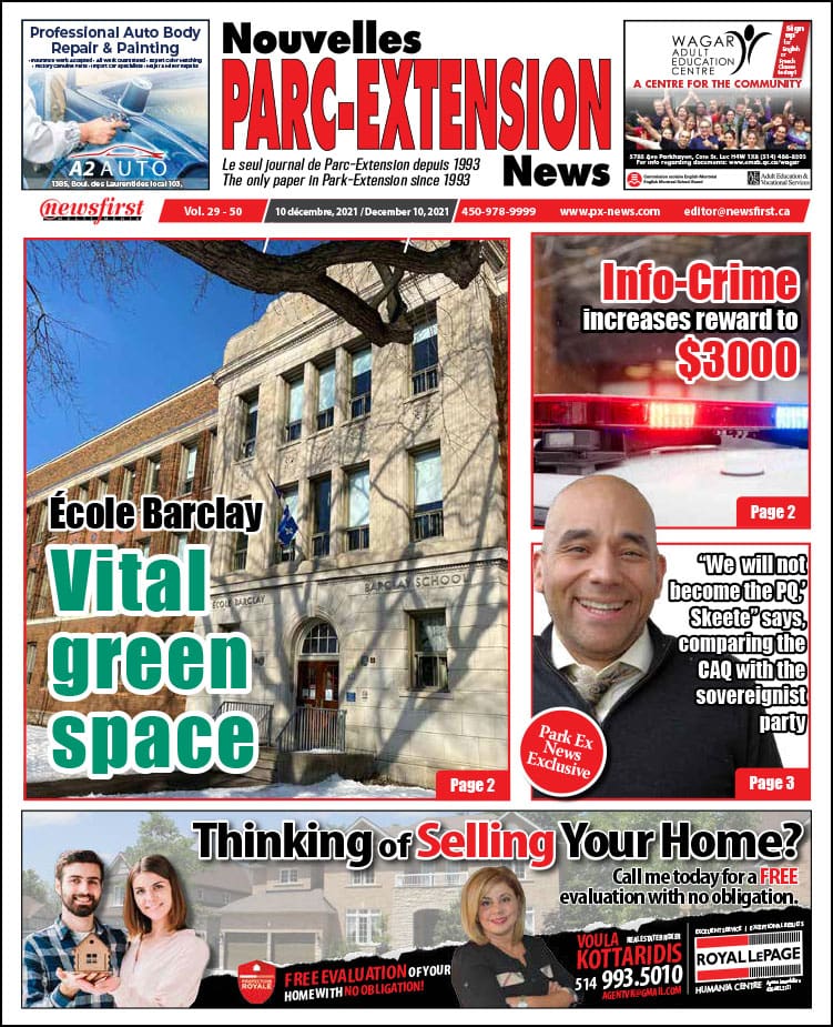Parc-Extension News front page image.