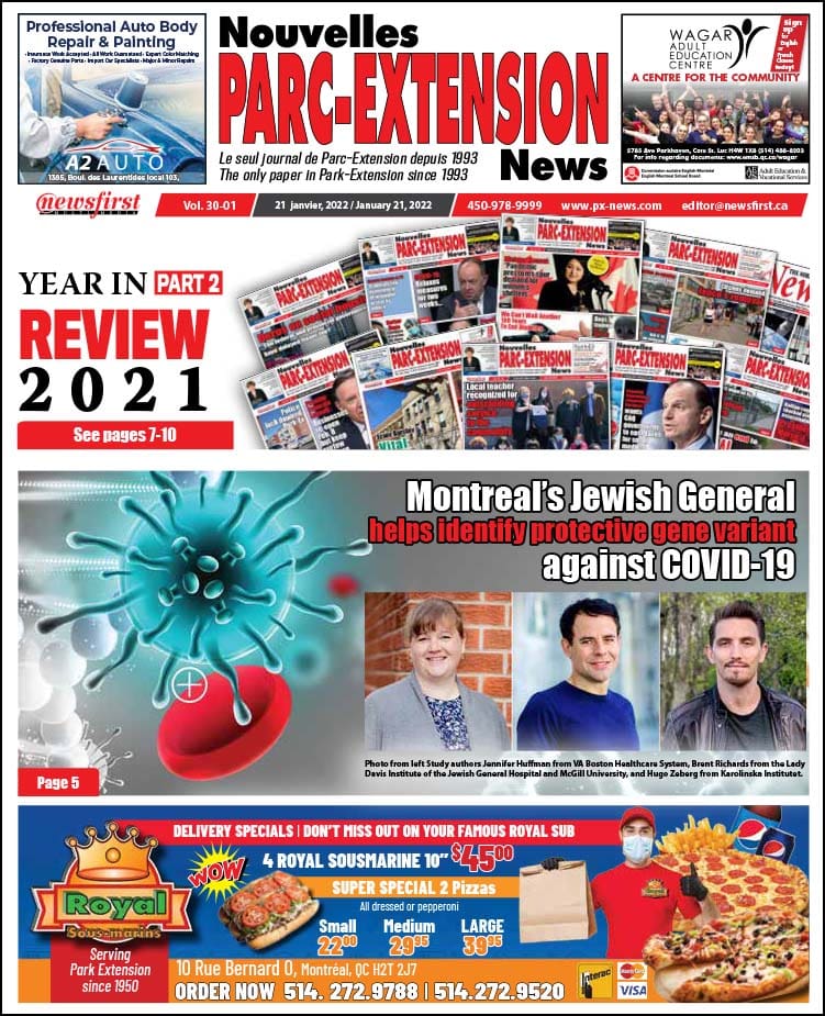 Parc-Extension News front page image.